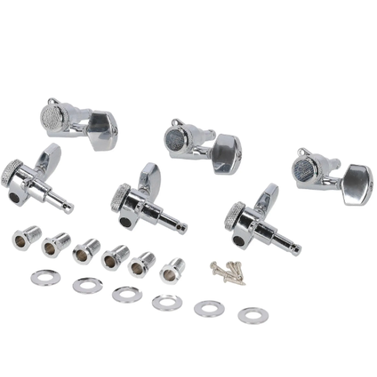 Kluson Modern Backlock 3+3 satus hangolókulcs készlet króm nagy gombbal