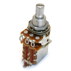 Allparts 500k lin Push/Pull potméter recézett felezett tengelyű