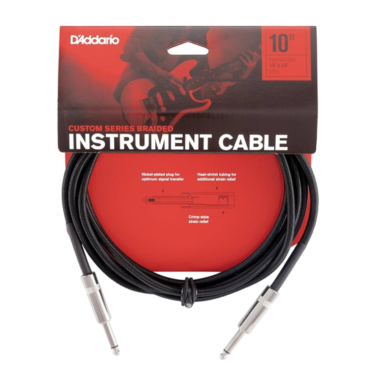 Planet Waves by D'addario PW-BG-10BK egyenes-egyenes hangszerkábel 3m