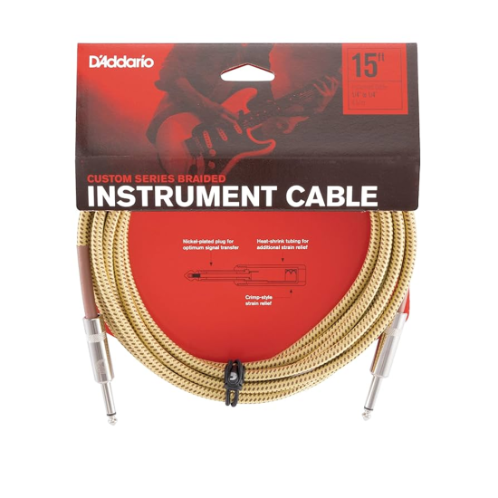 Planet Waves by D'addario PW-BG-15TW egyenes-egyenes hangszerkábel 4.5m