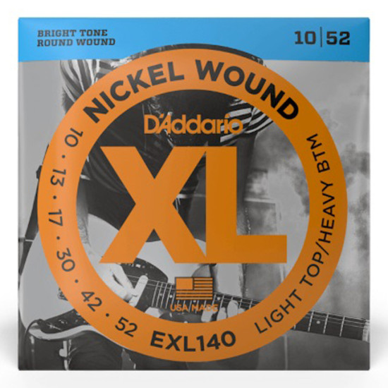 D'addario EXL140 Nickel 10-52 Light Top/Heavy Bottom