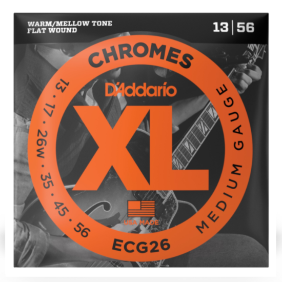 D'addario ECG26 Chrome Flat Wound 13-56 Medium