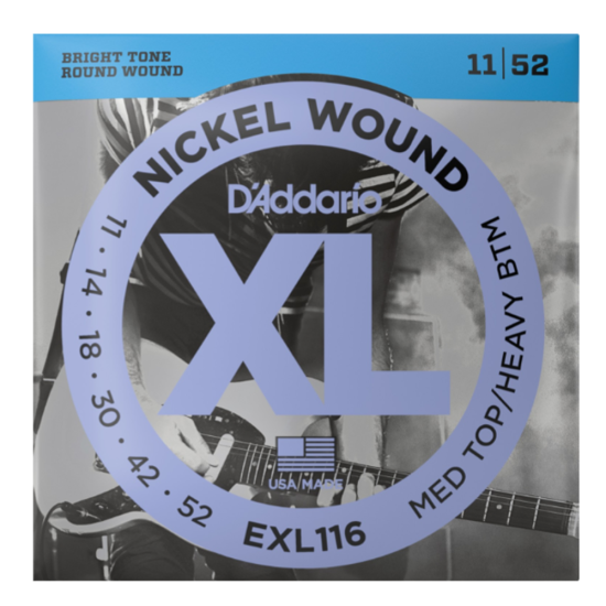 D'addario EXL116 Nickel 11-52 Medium Top/Heavy Bottom