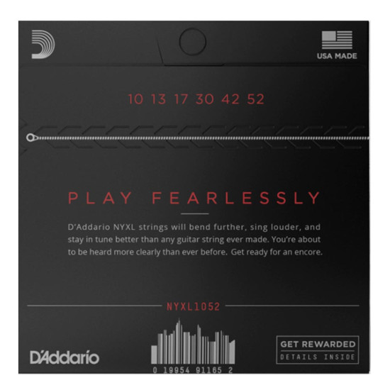 D'addario NYXL 10-52 Light Top/Heavy Bottom