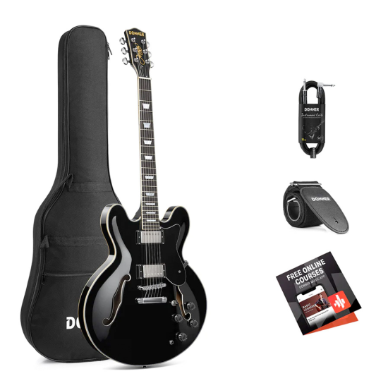 Donner DJP-1000 Black jazzgitár