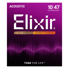 Elixir 80/20 Bronze NanoWeb 10-47(11152) 12 húros Light akusztikus húrkészlet