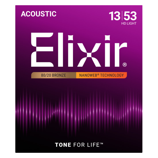 Elixir 80/20 Bronze NanoWeb 13-53(11182) HD Light akusztikus gitár húrkészlet
