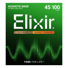 Elixir 80/20 Bronze NanoWeb (14502) 045-100 Light akusztikus basszusgitár húrkészlet