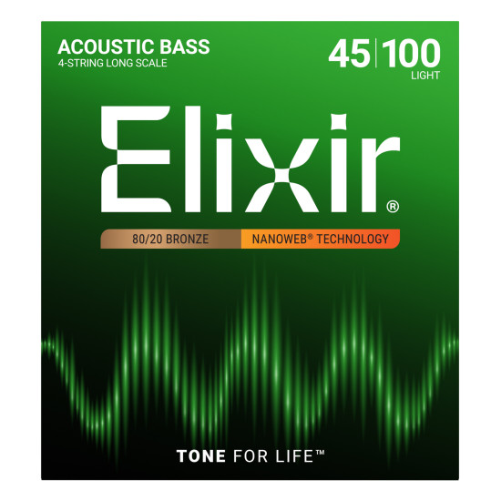 Elixir 80/20 Bronze NanoWeb (14502) 045-100 Light akusztikus basszusgitár húrkészlet