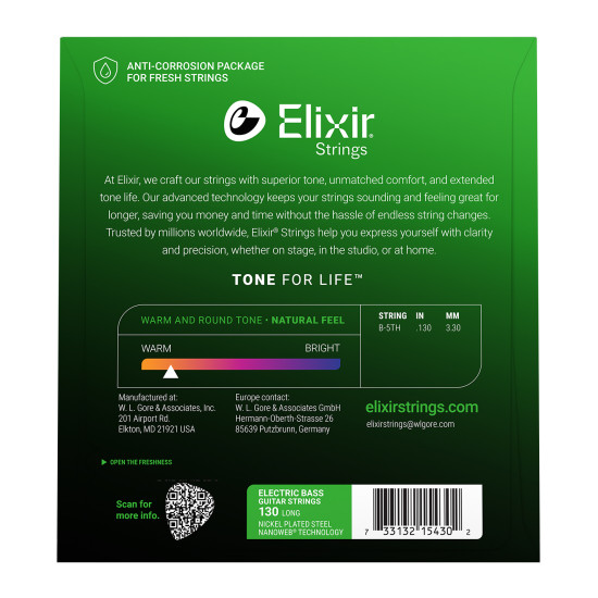 Elixir NanoWeb (15430) 5th .130 Medium B basszusgitár húr