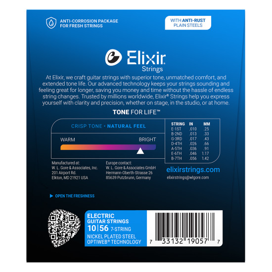 Elixir OptiWeb (19057) 10-56 7- String Light elektromos húrkészlet