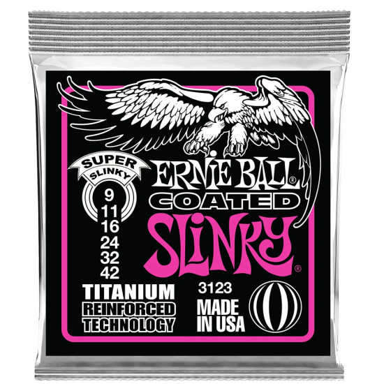 Ernie Ball 3123 Titanium RPS Coated Super Slinky 9-42