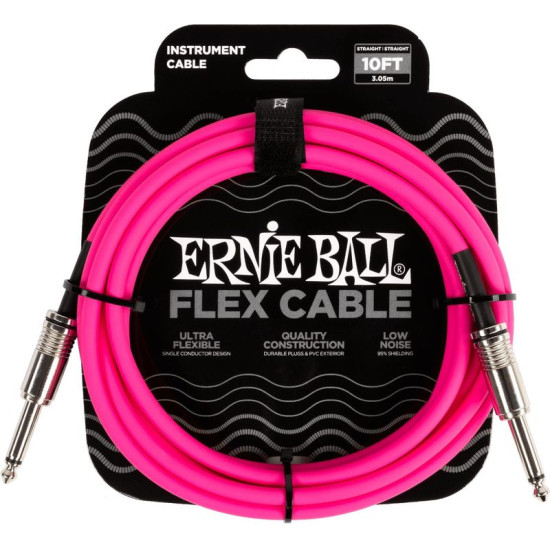 Ernie Ball 6413 Flexcable 3m gitárkábel  rózsaszín