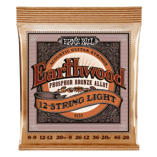 Ernie Ball 2153 Earthwood foszfor bronz húrkészlet 9-46 (12 húros)
