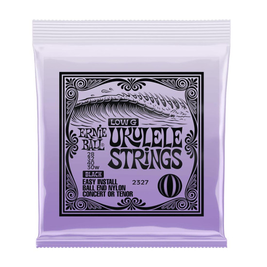 Ernie Ball 2327 Low G Ukulele Strings Black Nylon 