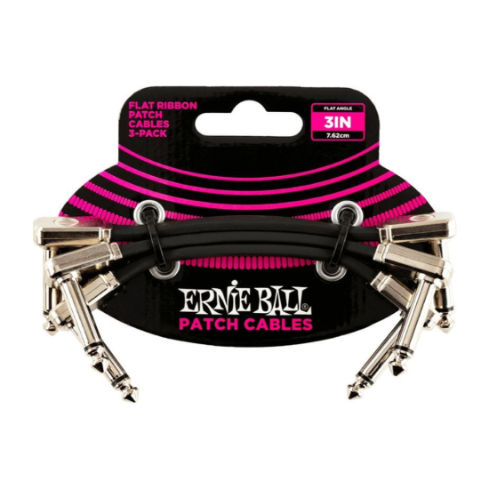 Ernie Ball 6220 Flat Ribbon Patch Kábel 7,5cm Fekete