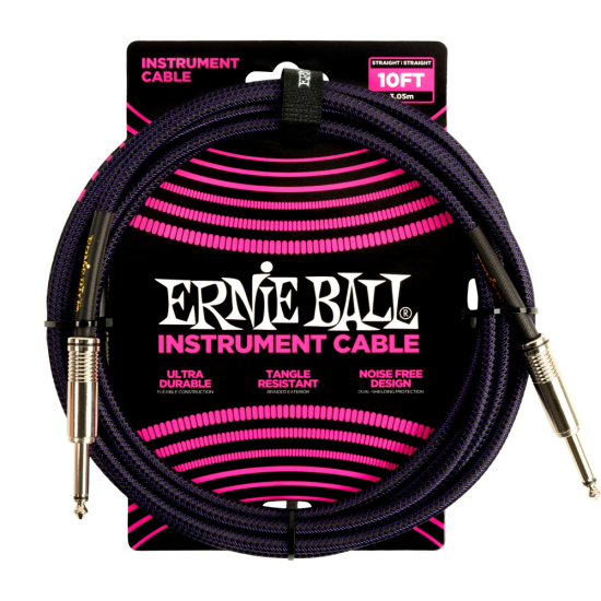 Ernie Ball 6393 fekete-lila szövetkábel 3m