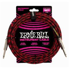 Ernie Ball 6396 fekete-piros szövetkábel 5.5m