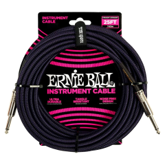 Ernie Ball 6397 fekete-lila szövetkábel 7.5m