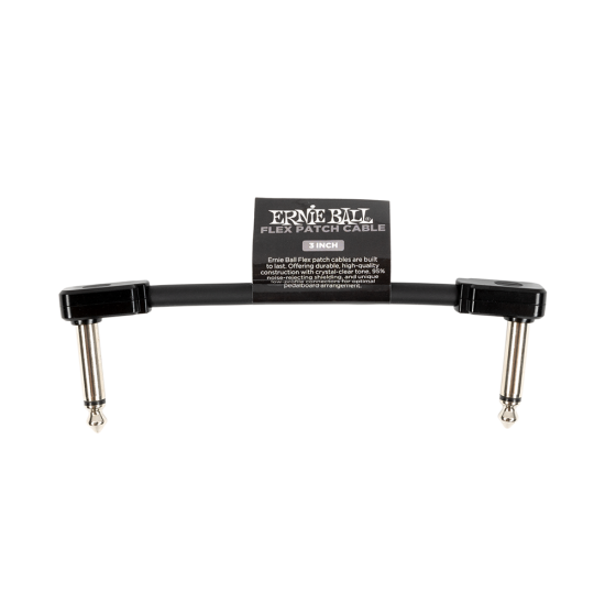 Ernie Ball 6438 Flat Patch Kábel 7,5cm Fekete