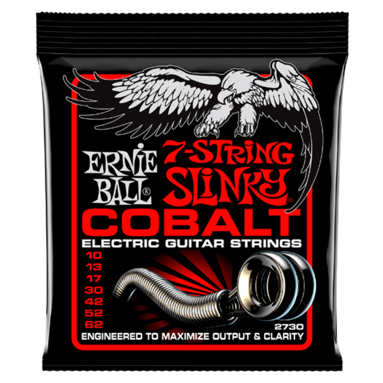 Ernie Ball 2730 Cobalt Slinky húrkészlet 10-62 7 húros húrkészlet