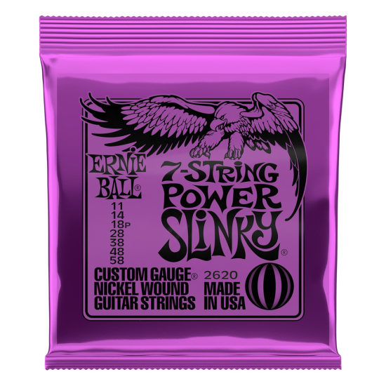 Ernie Ball 2620 Nickel Wound 7 Power Slinky 11-58 7 húros húrkészlet