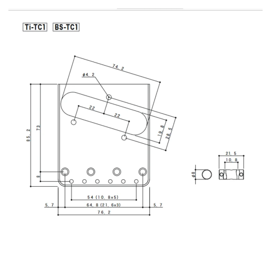 Gotoh BS-TC1-C Chrome húrláb kompenzált babákkal