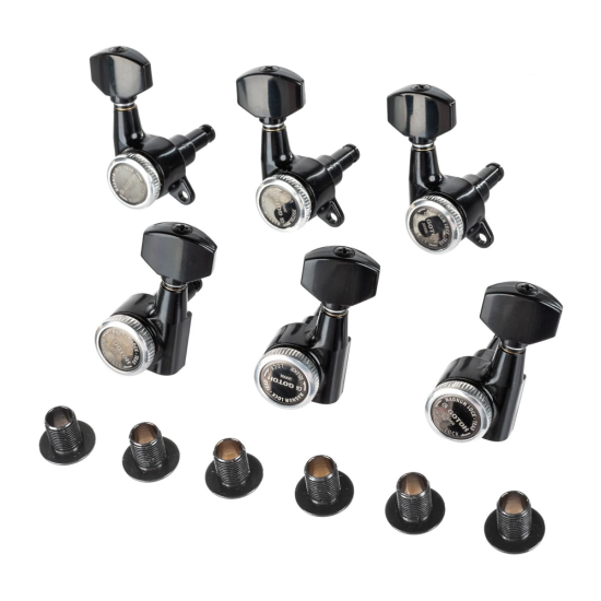 Gotoh Magnum 3+3 satus fekete gitár hangolókulcs készlet