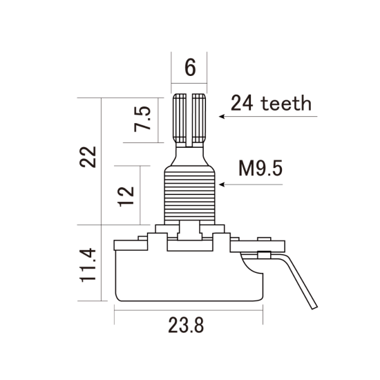 HOSCO CTS 500A logaritmikus Incses potméter