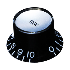 Hosco Gibson kalap formájú Inches Tone gomb - fekete/ezüst