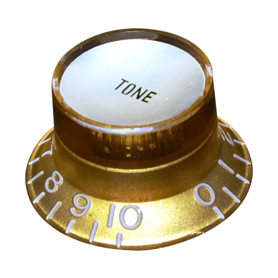 Hosco Gibson kalap formájú Inches Tone gomb - arany/ezüst