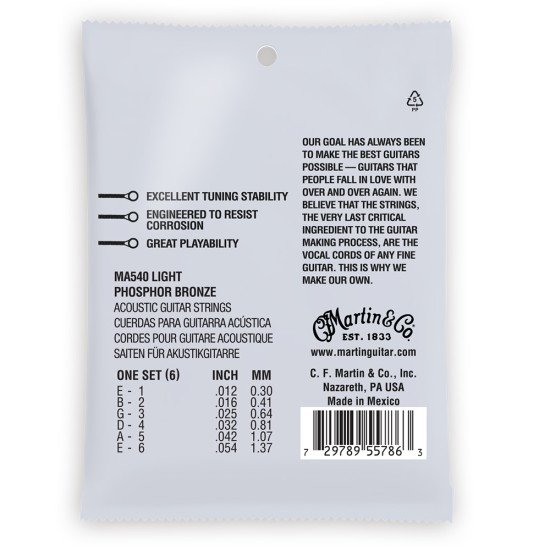 Martin MA-540 Phosphor Bronze Light 12-54 akusztikus húr