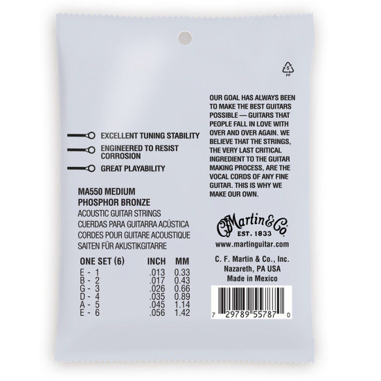 Martin MA-550 Phosphor Bronze Medium 13-56 akusztikus húr