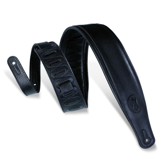 Levys MSSB2-BLK Signature Garment bőr gitárheveder fekete