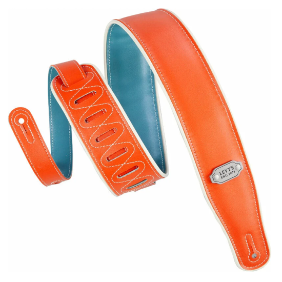 Levys M26VCP-ORG_TEL Reversible Vinyl Orange & Teal bőr gitár heveder