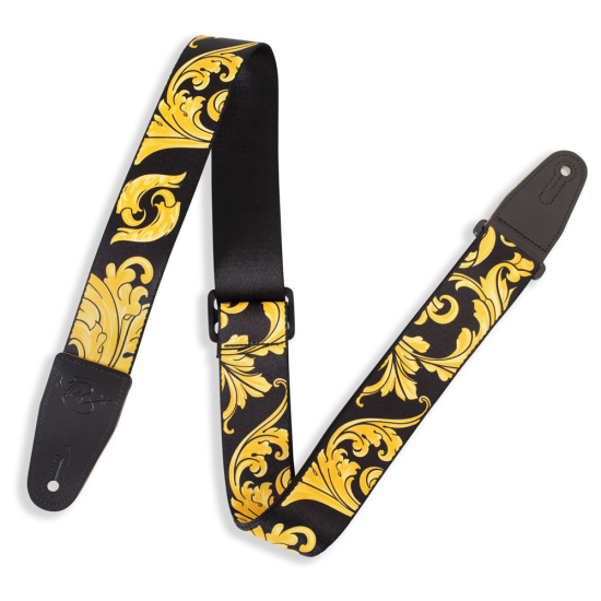 Levys MNSP2-001 Nita Strauss Artist Signature Textil gitárheveder Black & Gold Baroque