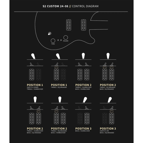 PRS S2 Custom 24-08 Faded Gray Black Burst