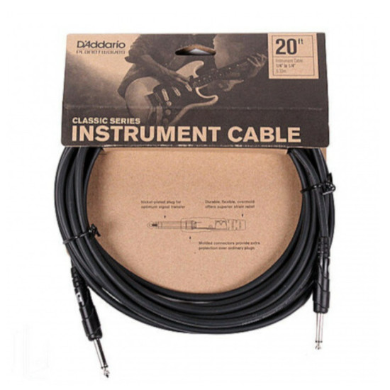 Planet Waves by D'addario PW-CGT-20 egyenes-egyenes hangszerkábel 6m