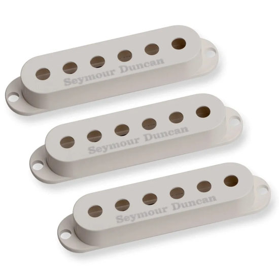 Seymour Duncan Pickup Cover Set for Strat - Parchment with Logo