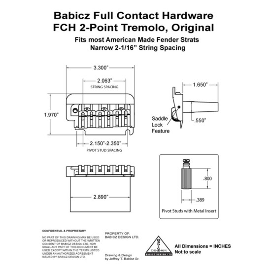 Babicz FCH2PTGD Stratocaster húrláb arany 2 pontos