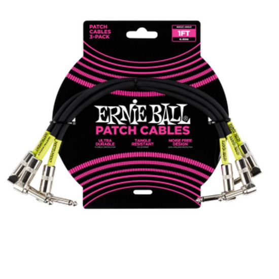 Ernie Ball 6075 Patch Kábel 30cm Fekete