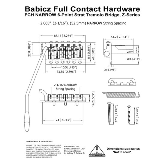 Babicz FCHZ6STNBKP stratocaster húrláb 6 pontos fekete