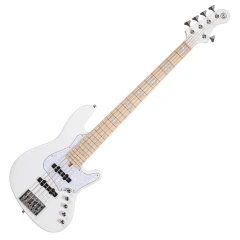 Cort NJS5 öthúros elektromos basszusgitár fehér, tokkal