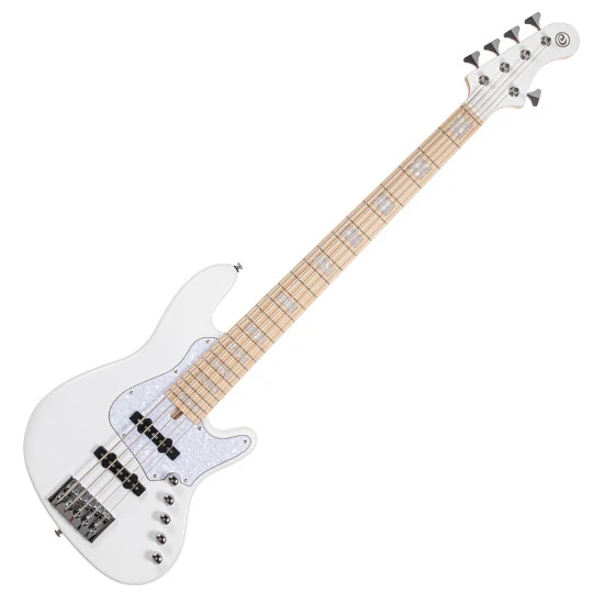 Cort NJS5 öthúros elektromos basszusgitár fehér, tokkal