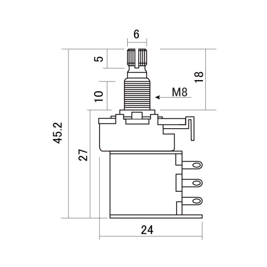 HOSCO Push-Pull 500A logaritmikus potméter