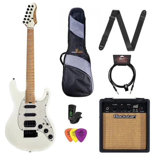 Craftsman by MT MSH-10 Anique White Satin elektromos gitárszett
