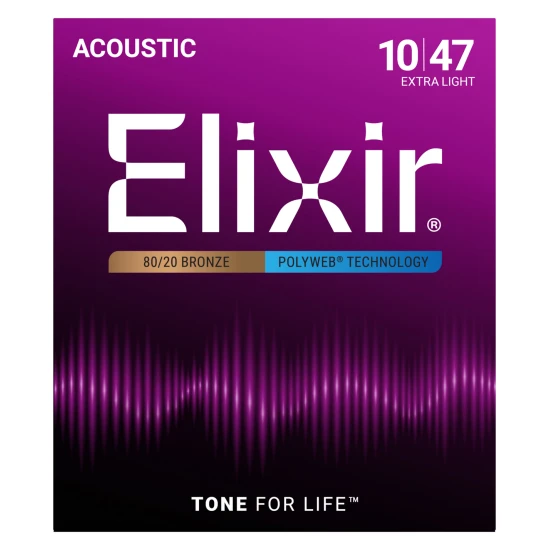 Elixir 80/20 Bronze PolyWeb 10-47(11000) Extra Light akusztikus húrkészlet