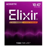 Elixir 80/20 Bronze NanoWeb 10-47(11002) Extra Light akusztikus húrkészlet