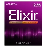 Elixir 80/20 Bronze NanoWeb 12-56(11077) Light-Medium akusztikus húrkészlet