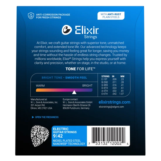 Elixir NanoWeb (12002) 9-42 Super Light elektromos húrkészlet